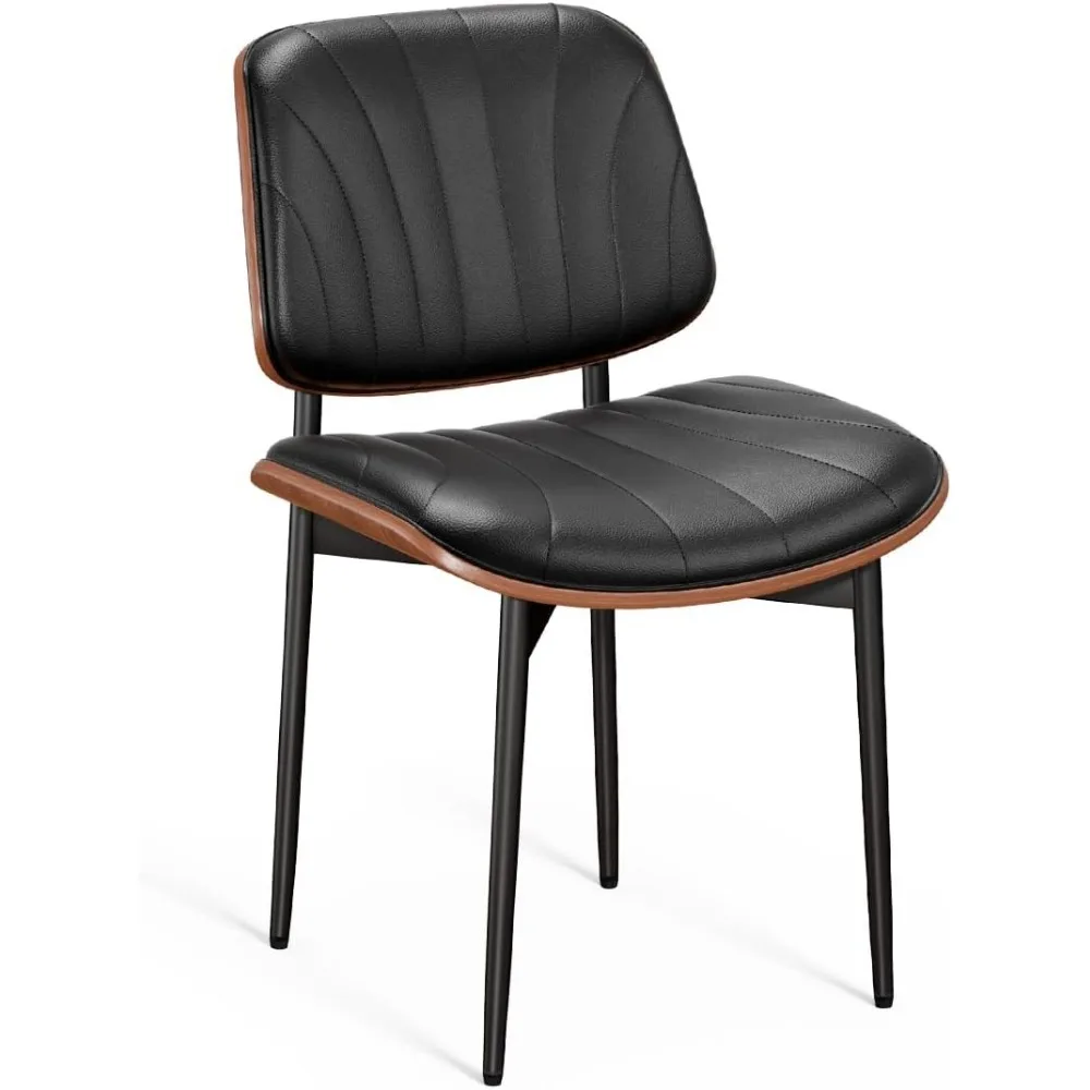 Набор из 4 обеденных стульев современная обивка искусственной кожи середины века