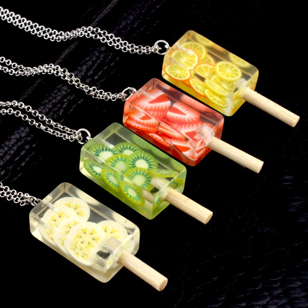 Женское ожерелье с подвеской в виде Фруктового мороженого