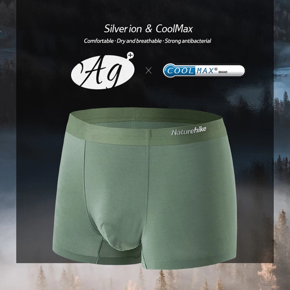 Naturehike 3pcs Silver Ion Seamless Underwear Traceless Underwear Breathable Antibacterial Men's Boxer Shorts For Sports Fitness
