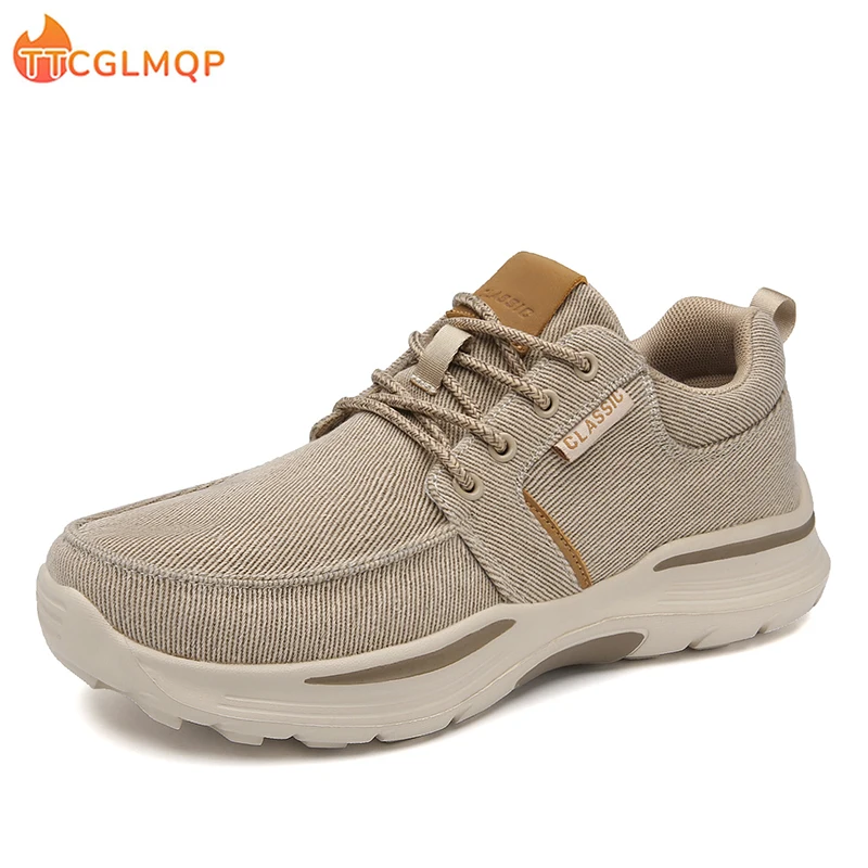 

2022 New Men's Canvas Casual Shoes Slip On Clunky Sneaker For Men Fashion Thick Soled Dad Shoes Platform Sneakers Big Size 48