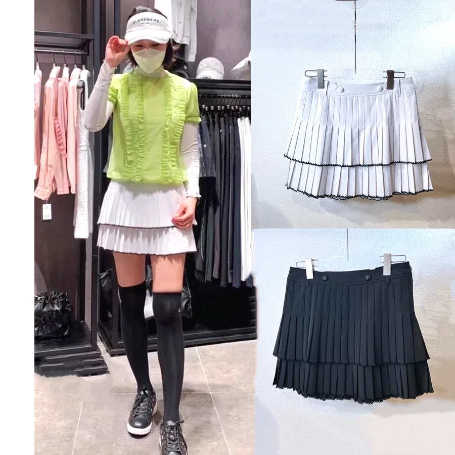 2022 ST Golf Shorts Skirts Ladies Summer ouble layer cake skirt design preppy Skirt Fashion Sports Skorts skirt Fashion trend
