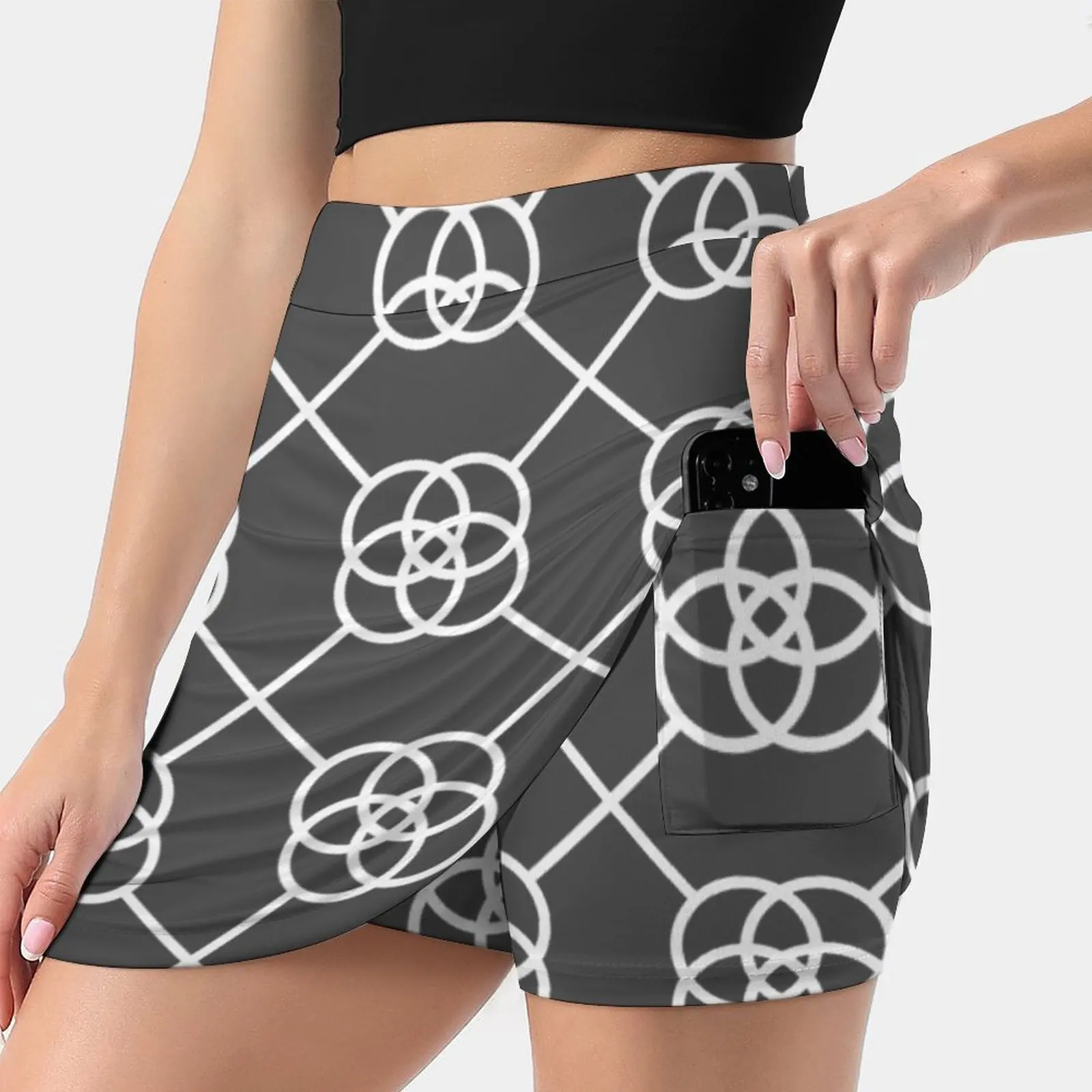 

Grey Summer Women'Sshorts Skirt 2 In 1 Fitness Yoga Skirt Tennis Skirts Flowers Flower Fashion Ladies Short Skirt Skirts