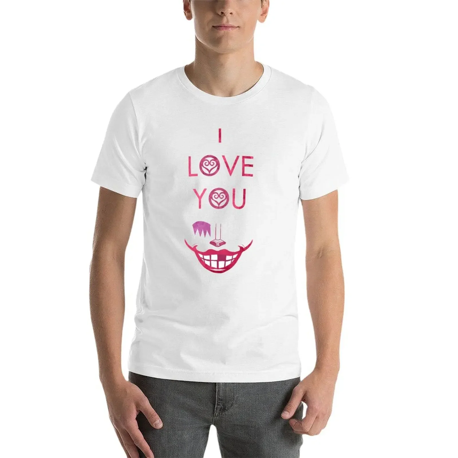 Футболка I Love You для мальчиков белые таможенные аниме мужские футболки с