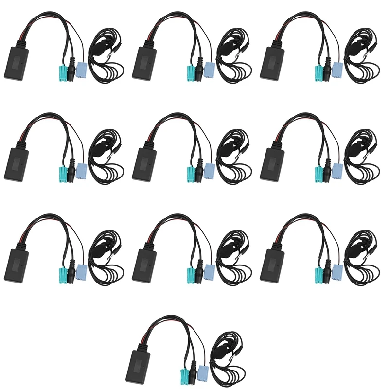 

10X Car Bluetooth 5.0 Aux Cable Microphone Handsfree Mobile Phone Free Calling Adapter For Renault 2005-2011