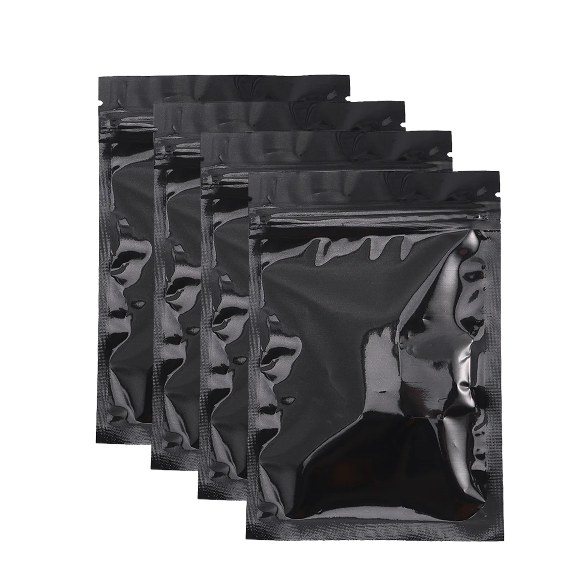 

100pcs Resealable Smell Proof Bags Flat Zipper Bag Mylar Foil Seal for Self Sealing Storage Supplies 10 x 15cm ( Black )