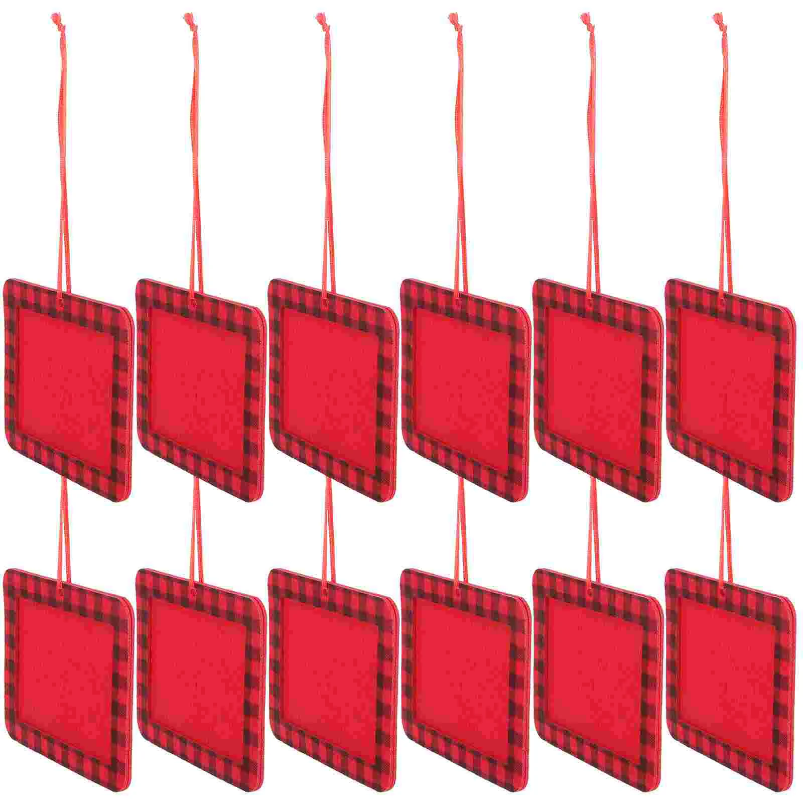 

Frame Photo Picture Ornament Christmas Pendant Treehanging Ornaments Diy Felt Plaid Decor Retro Keepsake Vintage Holder Display