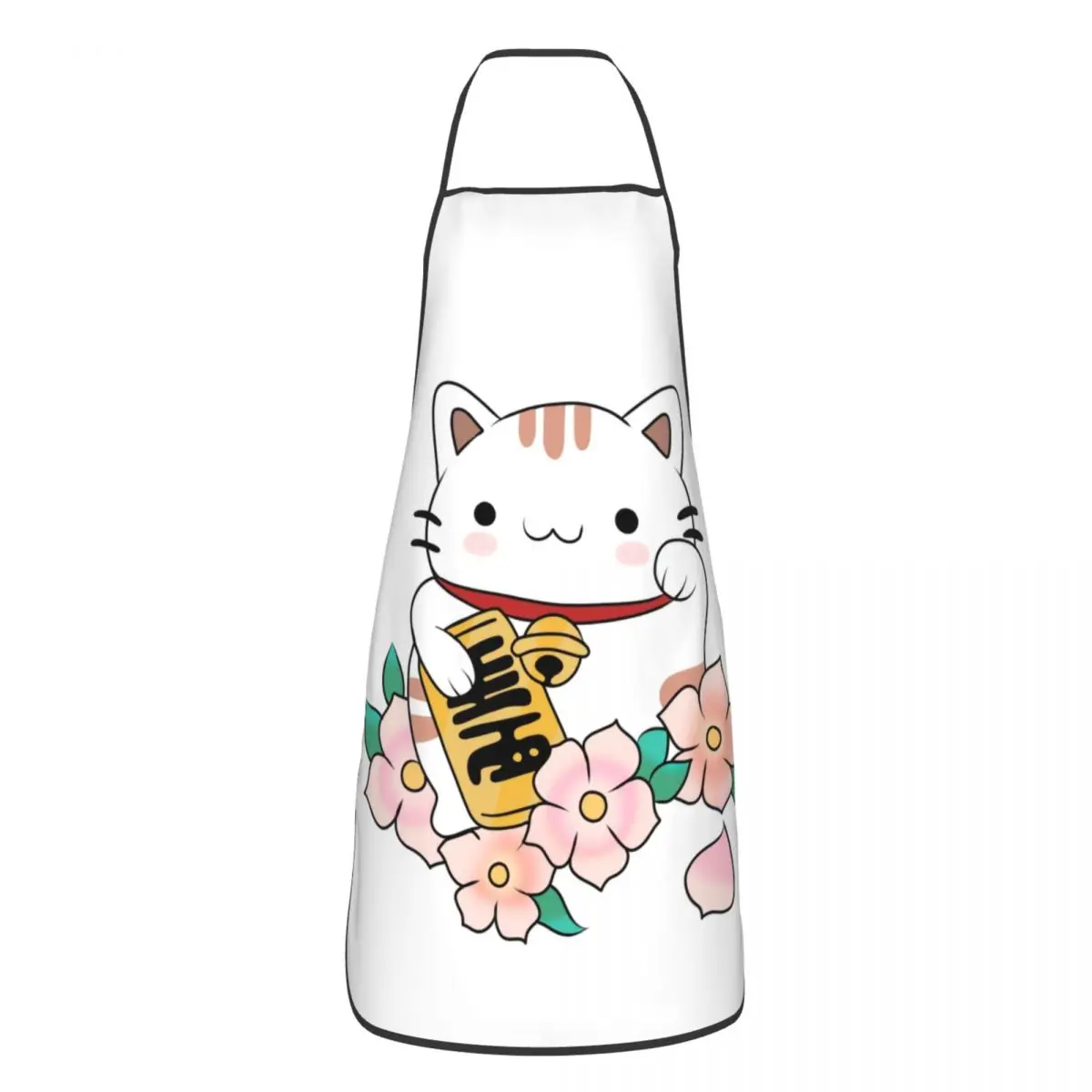 

Custom Bib Japanese Lucky Cat Aprons Men Women Unisex Adult Chef Kitchen Cooking Maneki Neko Tablier Cuisine Gardening