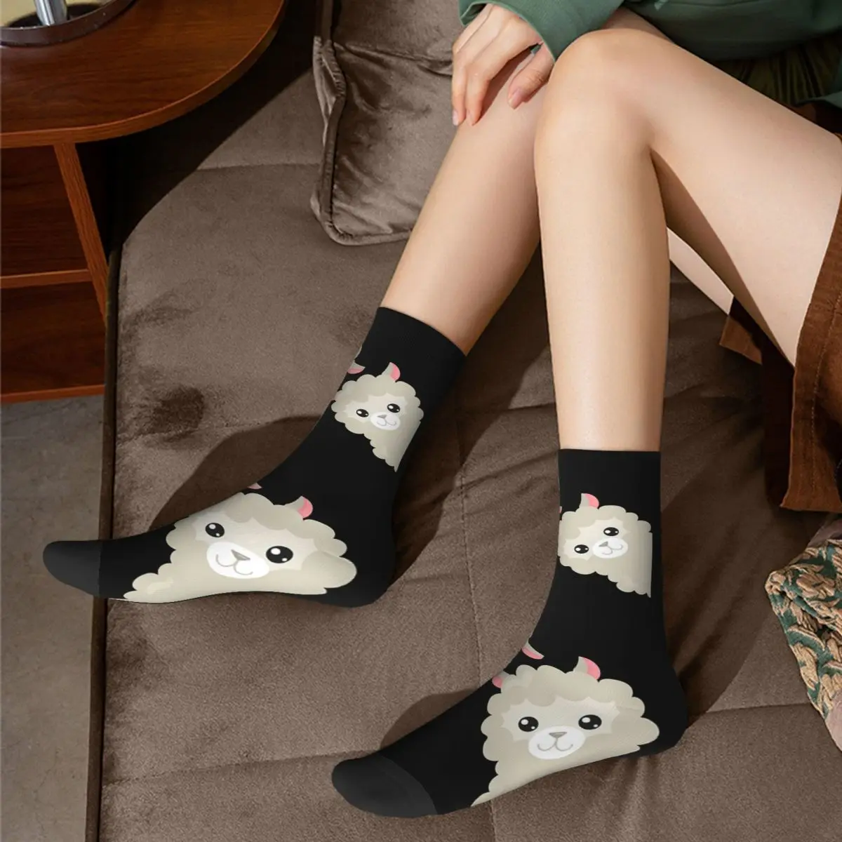 Носки мужские с принтом альпака милые сумасшедшие носки в стиле хип-хоп уличный