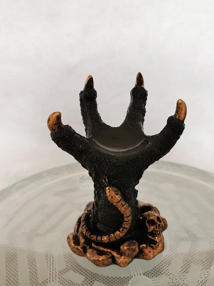 

Dragon Claw Sphere Holder Relief Skull Snake Crystal Magic Ball Display Stand Resin Crafts Ornament Collectable Decorative