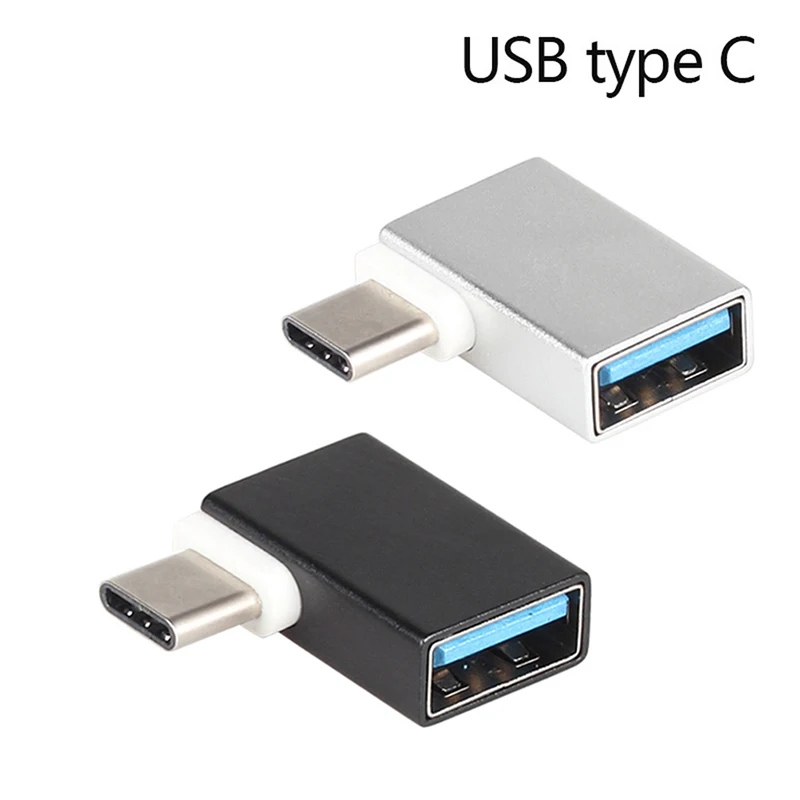 

90 Degree Type C To USB 3.0 Female Data OTG Converter For Macbook Android Phone