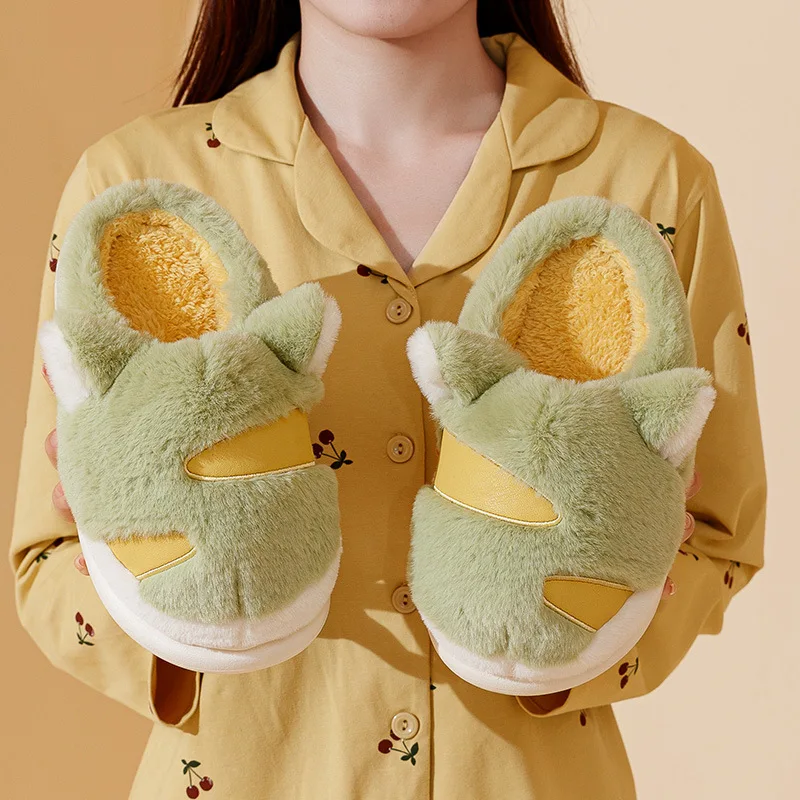 Купи New Winter Indoor Women Man Slippers House Soft Plush Platform Slippers Non-slip Floor Shoes Home Bedroom Thicken Cotton Slides за 1,157 рублей в магазине AliExpress