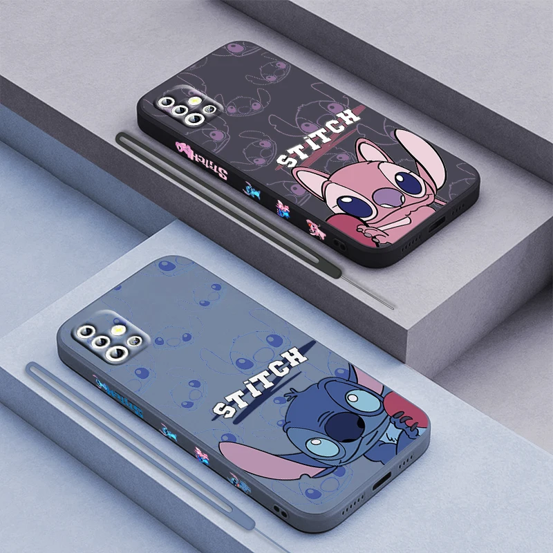 

Stitch Cute Anime For Samsung Galaxy A71 A51 A81 A91 A41 A31 A21S A11 A01 A50 A30 A20S Liquid Left Rope Phone Case Coque Capa
