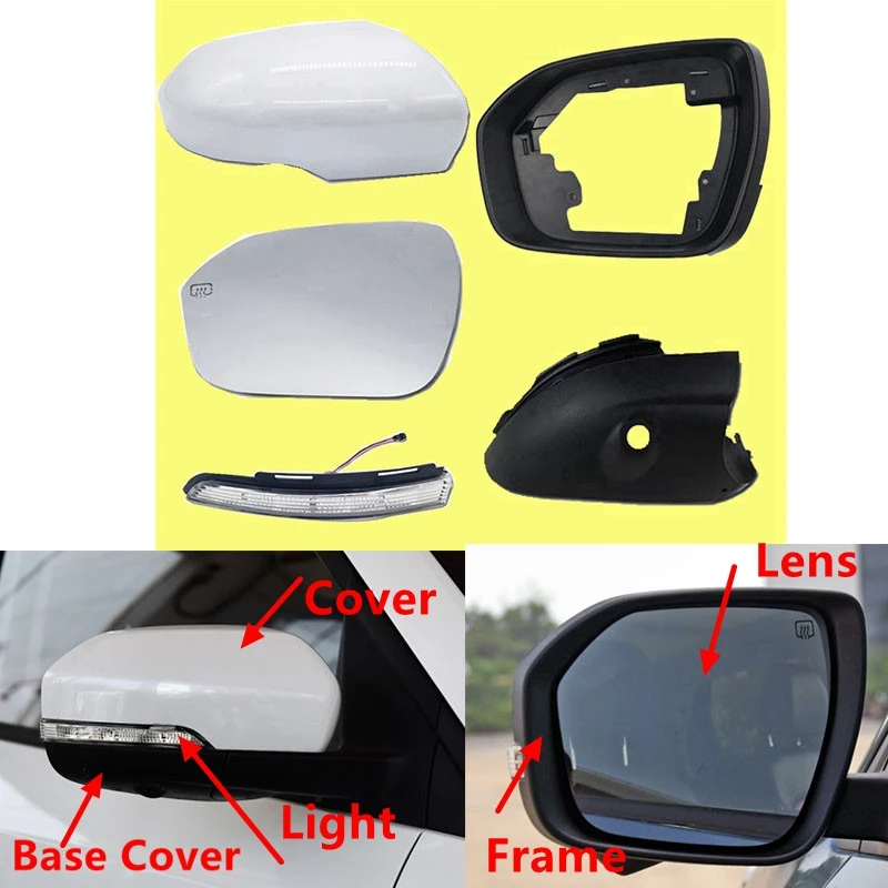 

Reversing Mirror Assembly Cover/Turn Signal Light Lamp For CHANGAN CS55 Rearview Mirror Frame Glass Lens With Heated