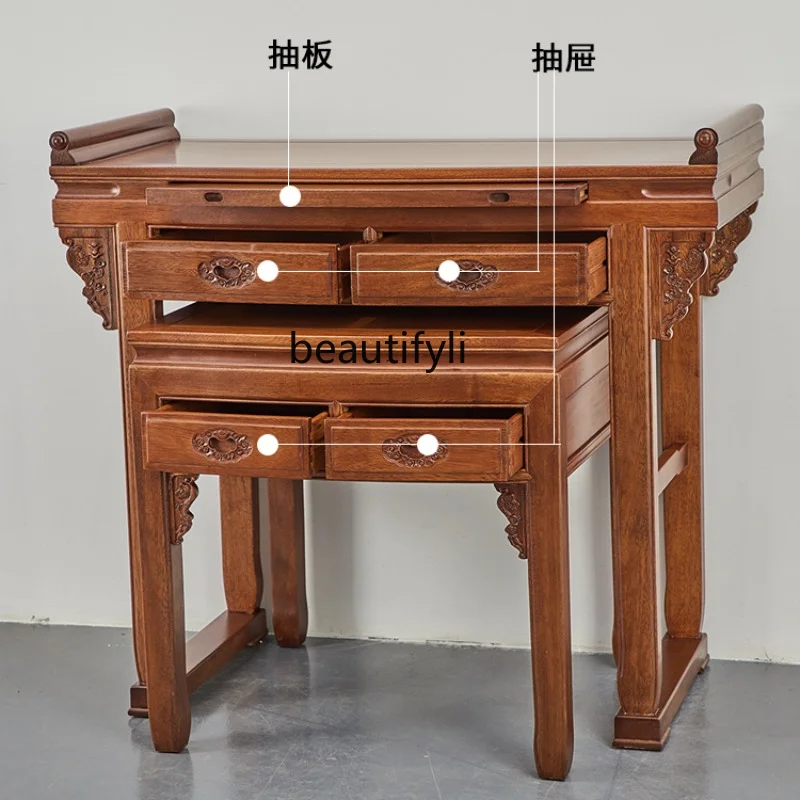 

Solid Wood Buddha Shrine Buddha Table Chinese Altar Household Altar God of Wealth Guanyin Table Mortise Middle Hall