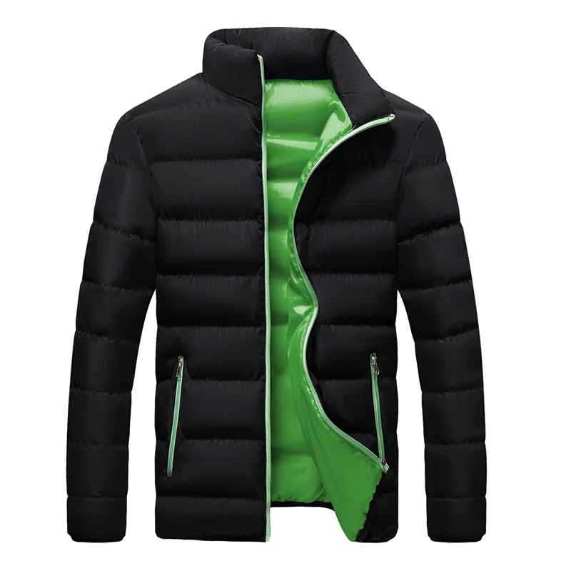 2022 New Men's Stand Collar Winter Coat Cotton Coat Thickened Warm Parker Solid Color Fashion Street Style M-4XL