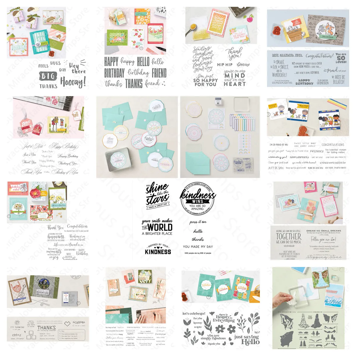 2022 New Arrival KINDNESS CARDS KIT Clear Stamps Seal For DIY Scrapbooking Wedding Photo Album Decorative Craft No Cutting Dies