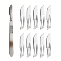 10pcs sterile scalpel blades 10 with handle for dermaplaning pedicure craftsmodellingmedicaleyebrow razor