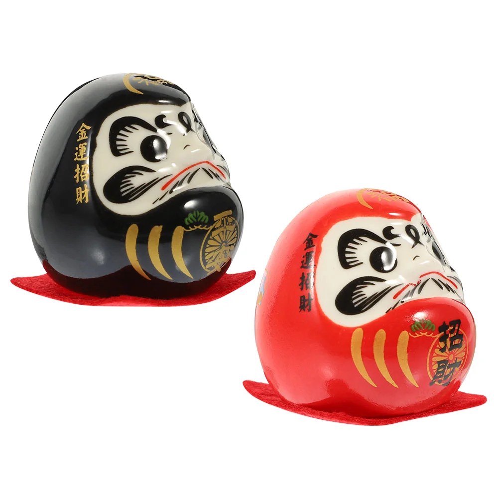 

Dharma Eggs Ceramic Ornament Daruma Figurines Dashboard Decor Fortune Japanese Statues