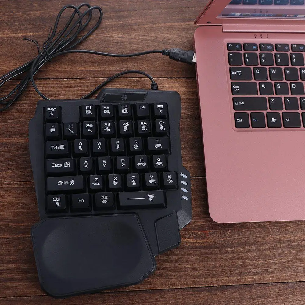 USB-клавиатура для одной руки, ультратонкая, с подсветкой, проводная, 35 клавиш, игровая механическая клавиатура для ноутбука (art.: 3920dc917ef2d) - 3920dc917ef2d
