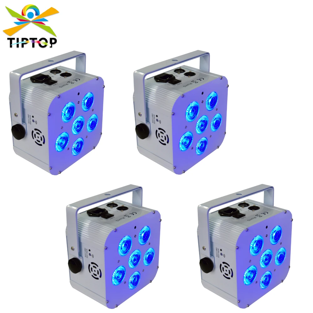 TIPTOP сценический светильник белый корпус 6x18 Вт RGBWA UV 6IN1 квадратный тонкий Led Par