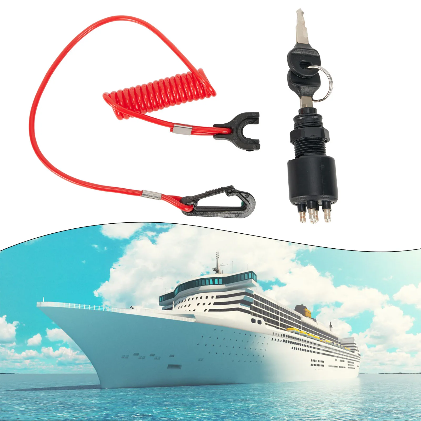 1 шт. ключ зажигания и страховочный ремешок 5005801 Для OMC Johnson Evinrude ABS Supersedes 175974 E15TEL4AAA