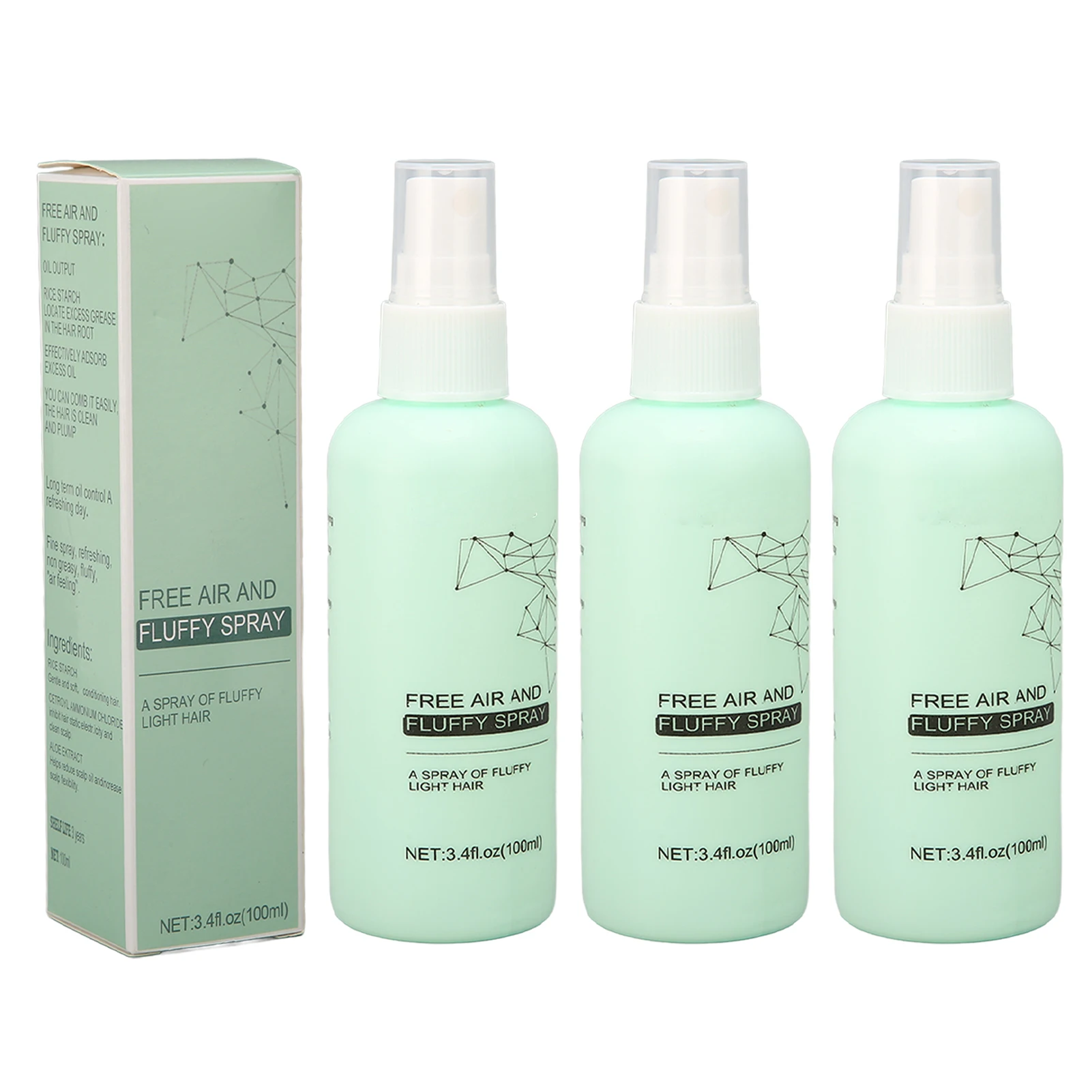 3pc Hair Fluffy Spray Oil Control Fluffy Hair Shampoo Free Dry Texturizing Spray Degreasing
