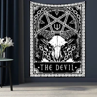 skull posters wall art decorative banner flag tarot card tapestry wall hanging painting astrology divination bedspread beach mat