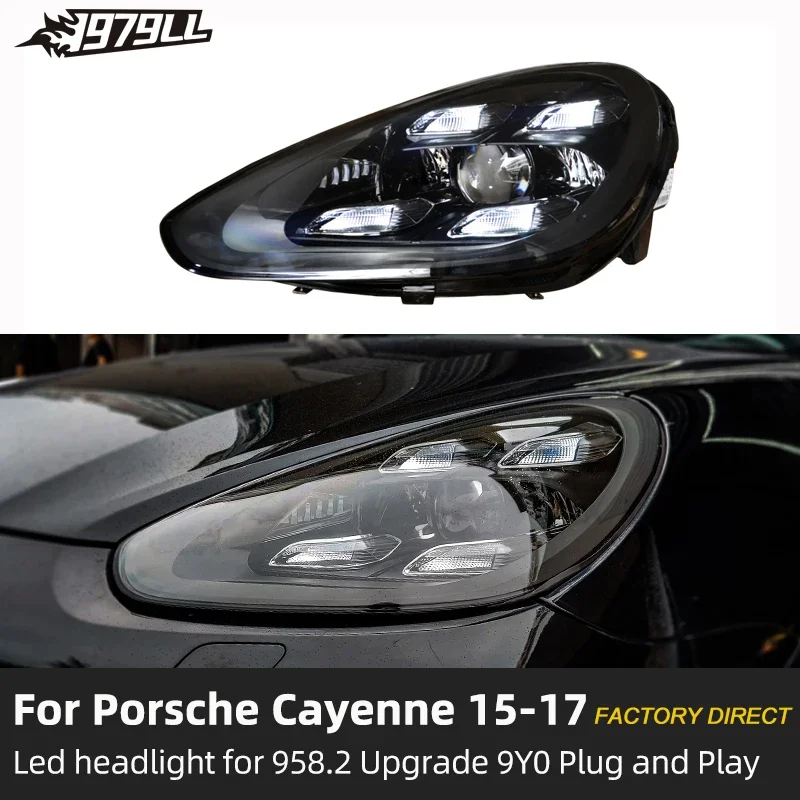 Фото Автомобильные аксессуары LXBY 958.2: светодиодные фары для Porsche Cayenne 958.2 2015-2017, обновление в стиле PDLS 2021 года №4