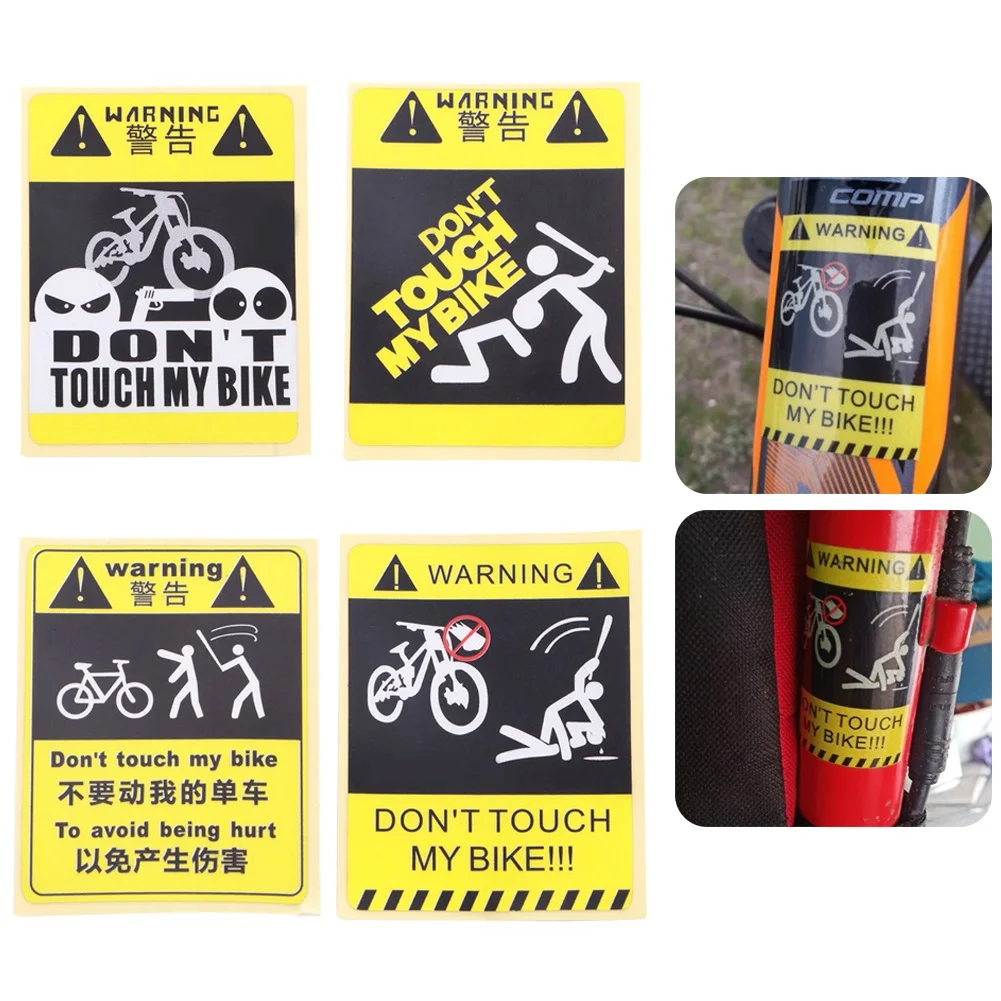 

Don't Touch My Bike Funny Bike Motorcycle Warning Stickers Waterproof Reflective Bumper Sticker Decorative Cycling Accessories