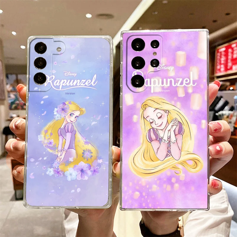 

Disney Princess Rapunzel Transparent Phone Case For Samsung S23 S22 S21 S20 FE Ultra Pro Lite S10 S10E S9 S8 Plus 5G