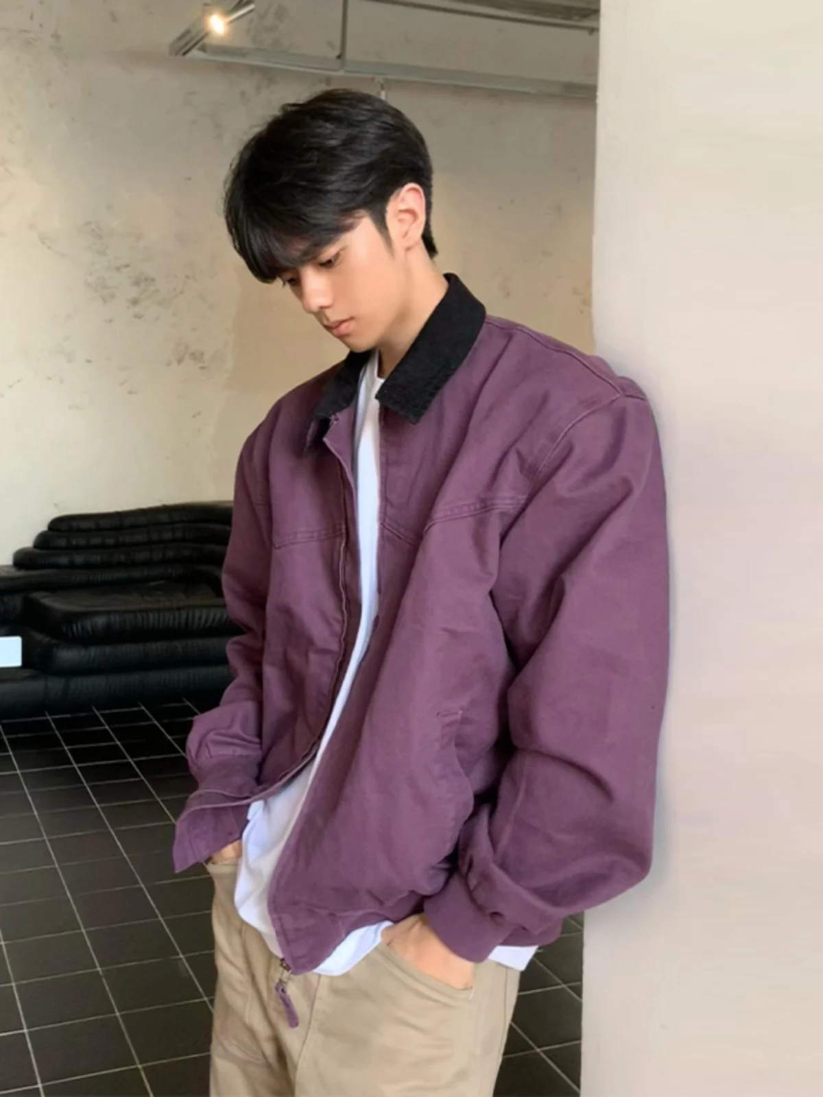 Cleanfit фиолетовая короткая верхняя одежда мужская осенне-зимняя американская