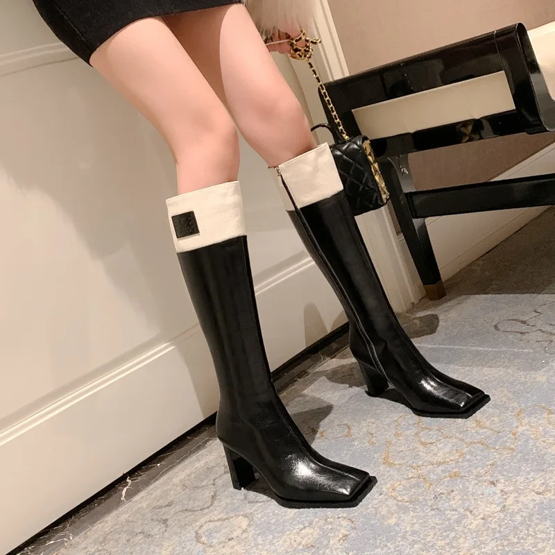 High Heels Women Shoes Sexy Knee High Motorcycle Boots 2022 New Winter Chelsea Boots Dress Designer Punk Goth Botas Lady Zapatos