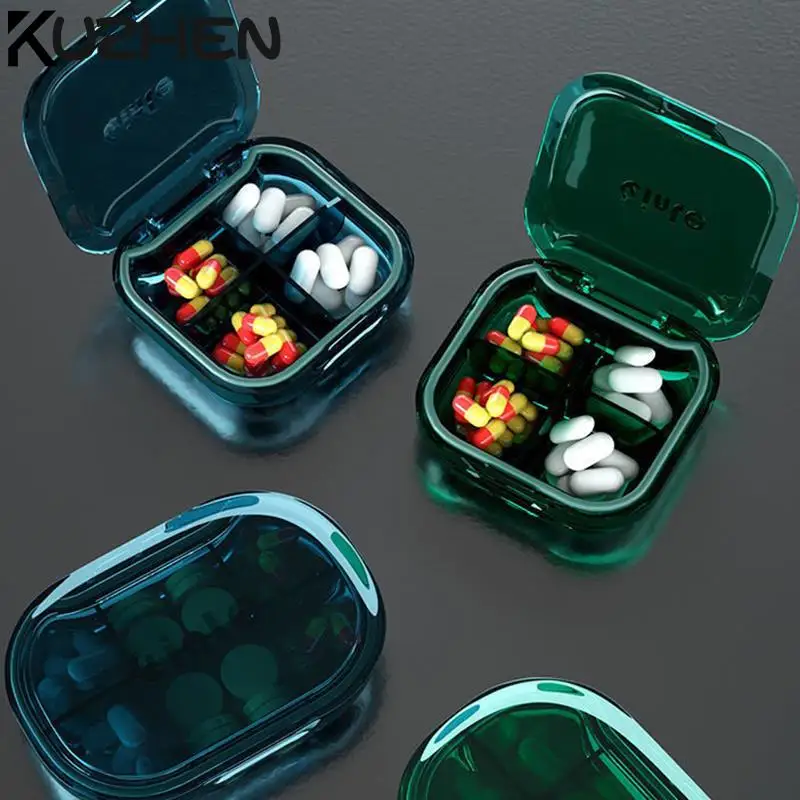 

4 Grids Waterproof Dispenser Box Pill Box Portable Medication Dispenser Medication Container Organizer Medication Rack Storage