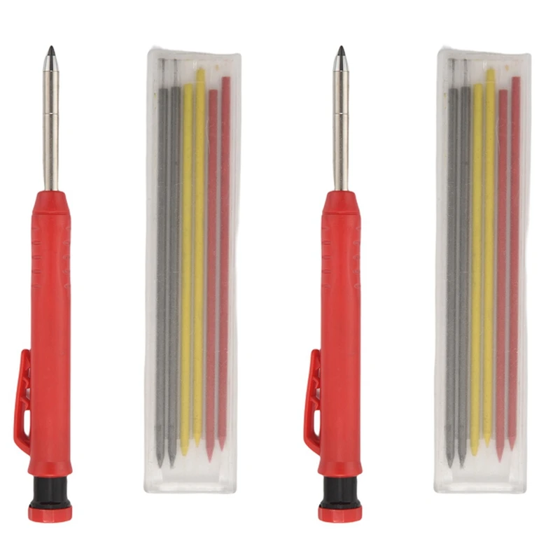 

Набор для столярных карандашей из массива дерева, 2 шт., с 14 насадками, встроенная точилка для карандашей, для деревообработки