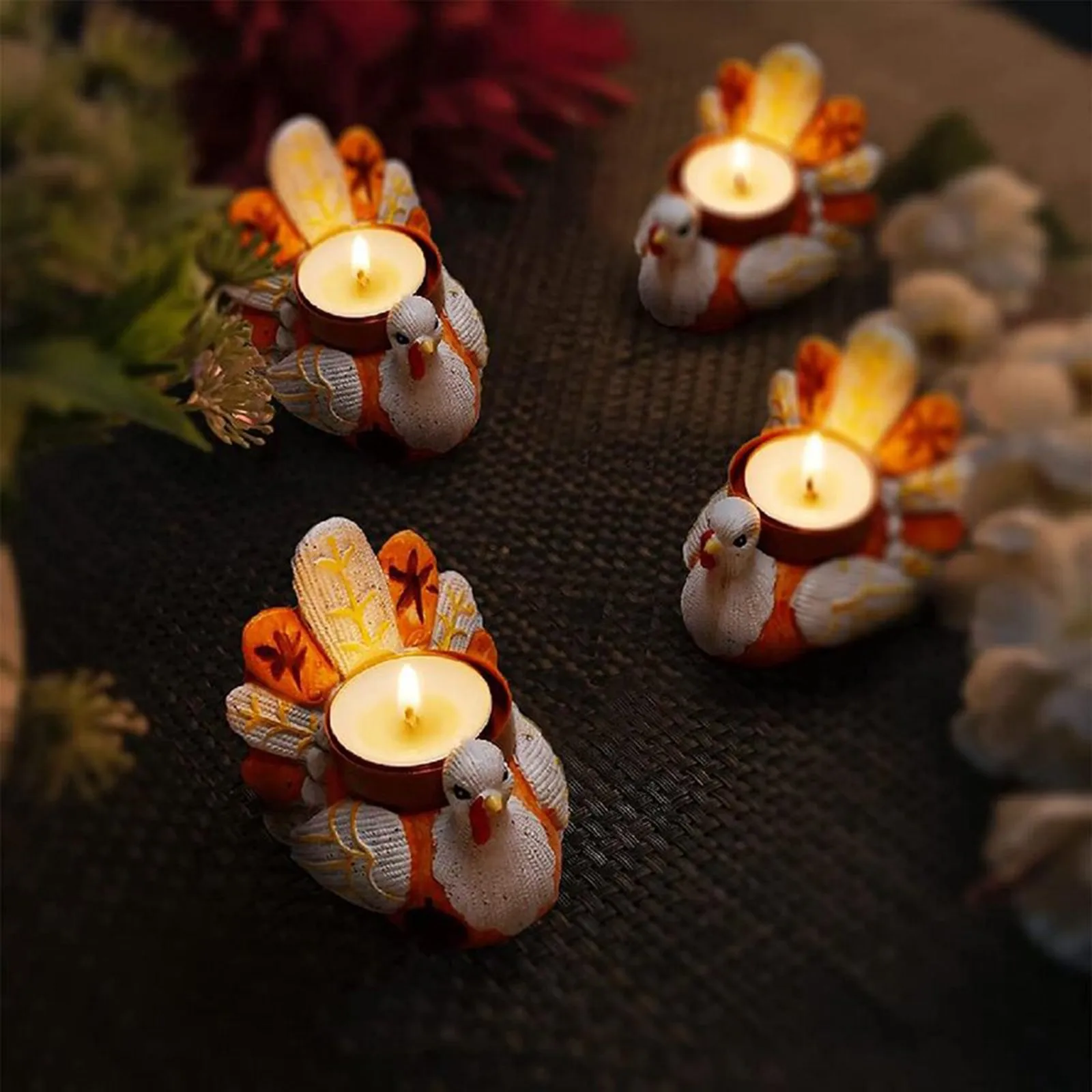 Thanksgiving Resin Statue Home Candlestick Decoration Thanksgiving Church Memorial Gifts