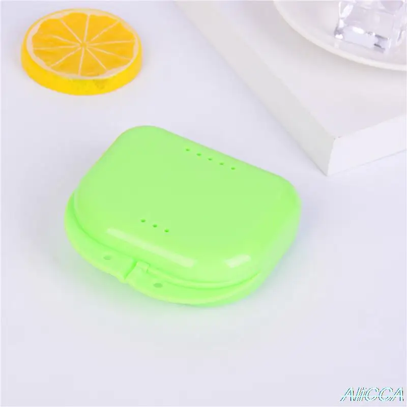 1pc Dental Orthodontic Retainer Denture Storage Box Case Mouthguard Container |