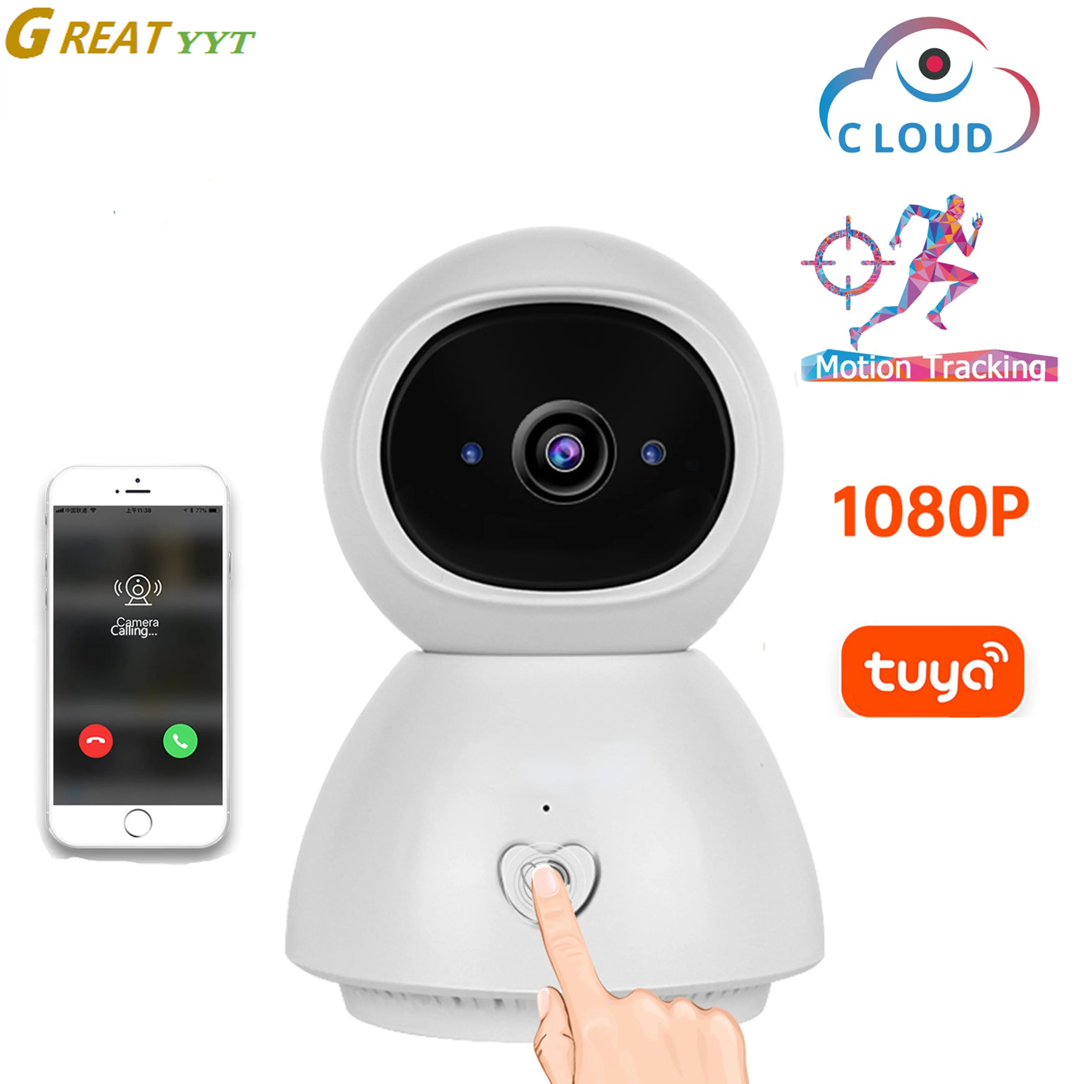 

IP-камера беспроводная с поддержкой Wi-Fi и ИК-подсветкой, 1080P