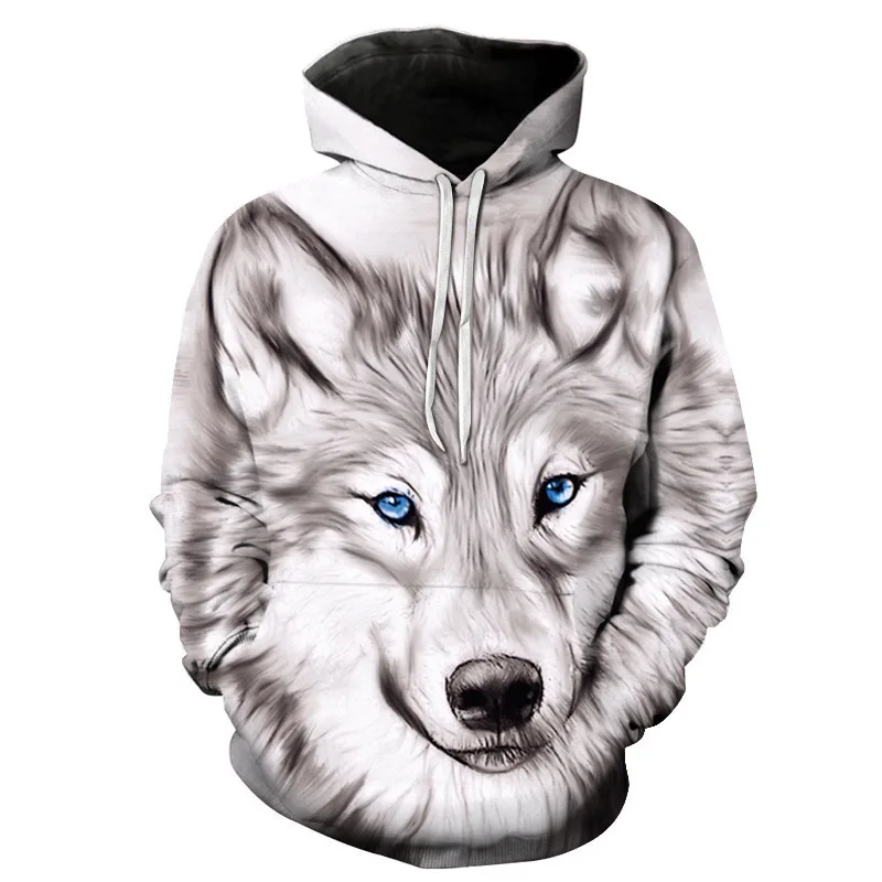 2023 New Animal Pattern Wolf 3D Printed Hoodie Men's Hoodie Coat Winter Sweatshirt Top Clothing
