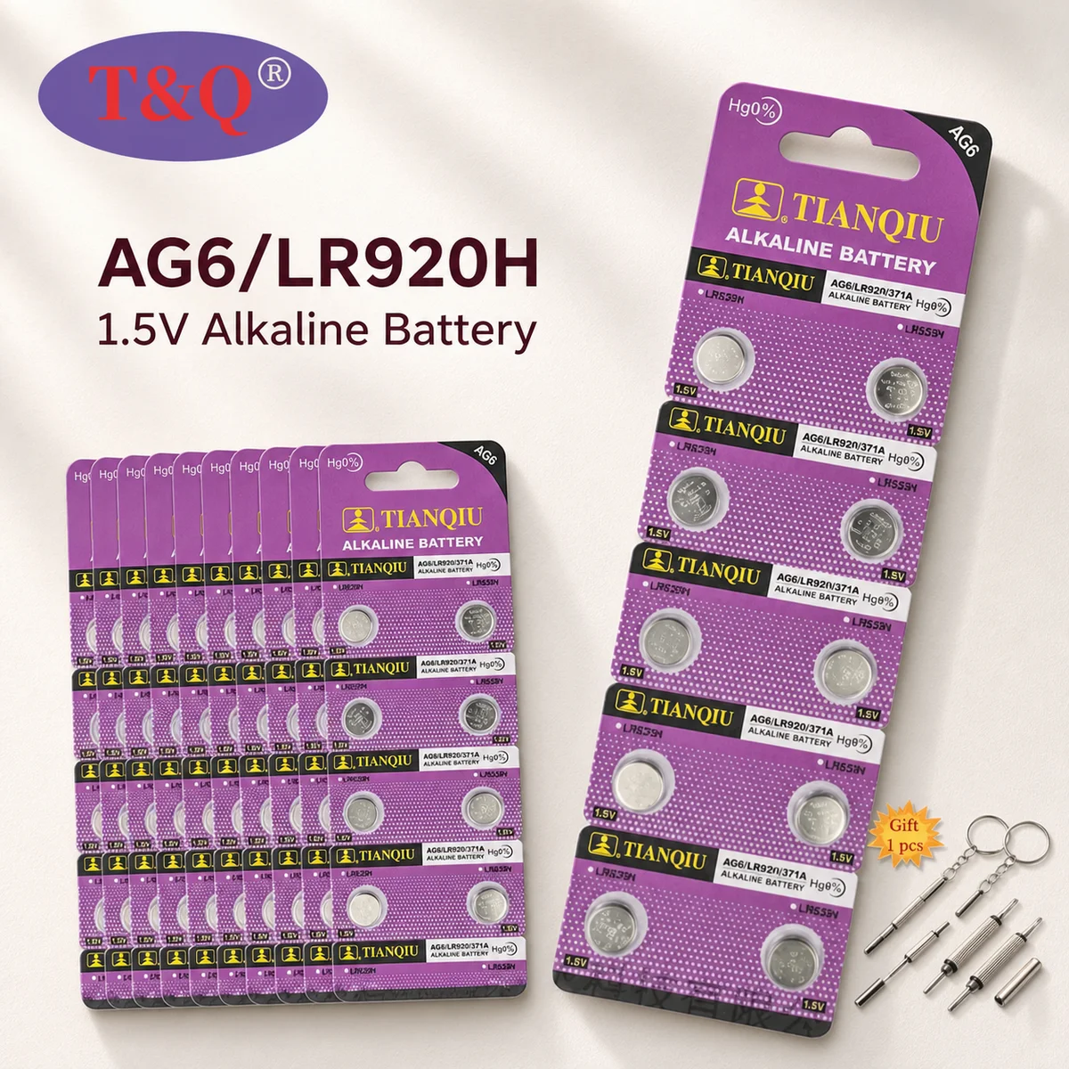 Фото Щелочная кнопочная батарейка AG6 1.55V 371 SR920SW для замены в часах, LR920 SR927 171 370 L921 LR69 №1