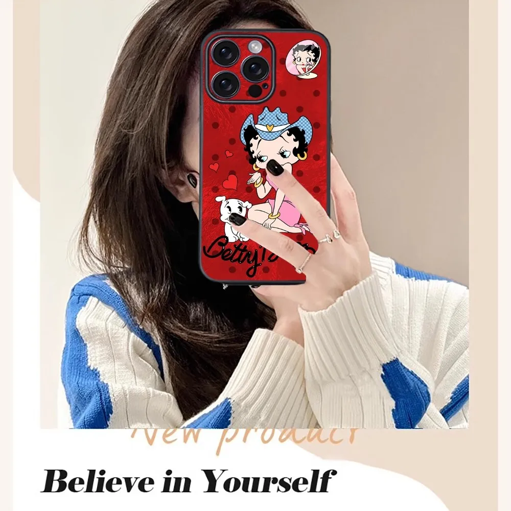 B-Betty-Cute-Boop Phone Case For iPhone 16 15 14 13 12 11 PRO MAX PLUS Mini TPU Soft to Skin-friendly case
