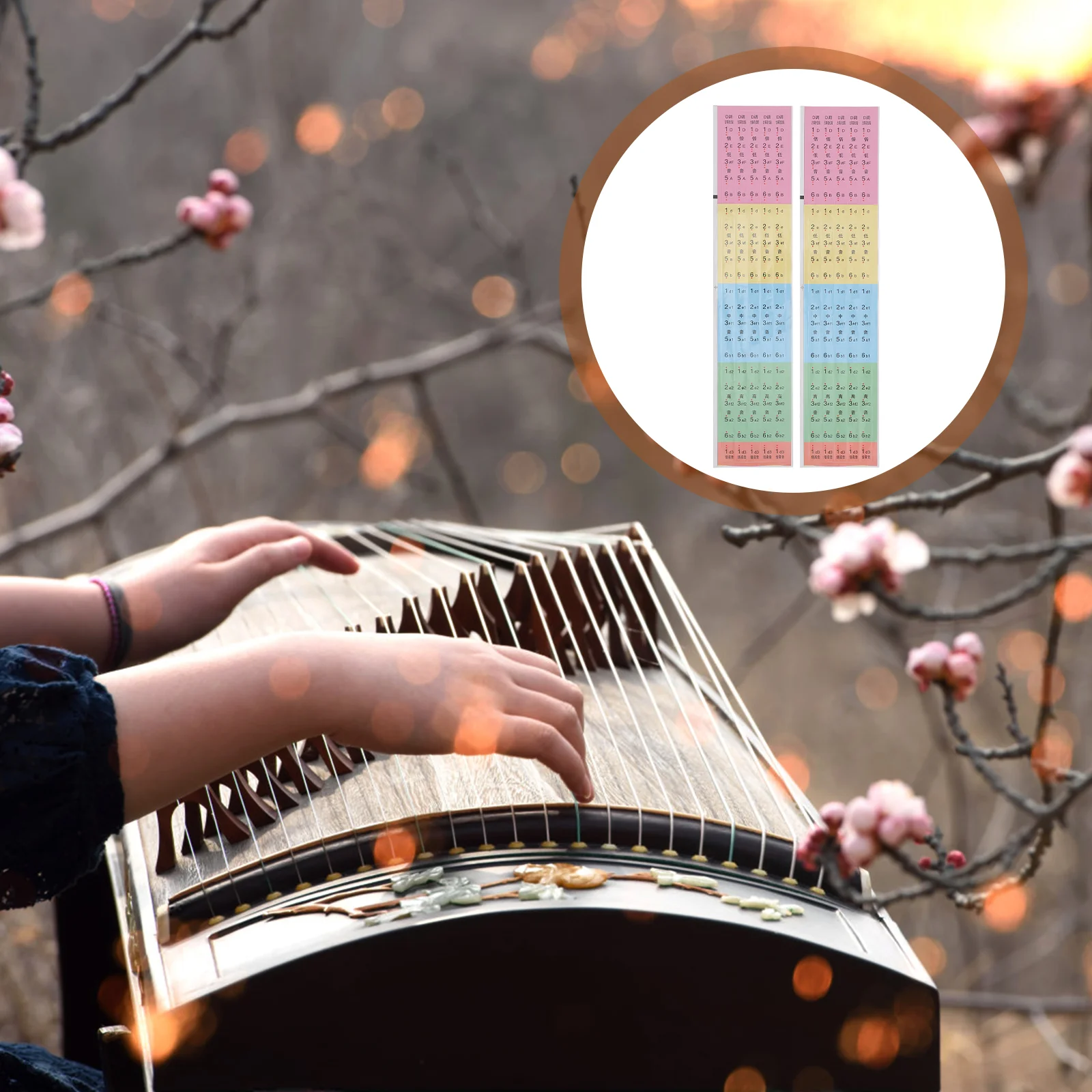 

2Pcs Musical Note Stickers Beginner Guzheng Note Guzheng Scale Decals Guzheng Scale Stickers Chinese Zither Decor