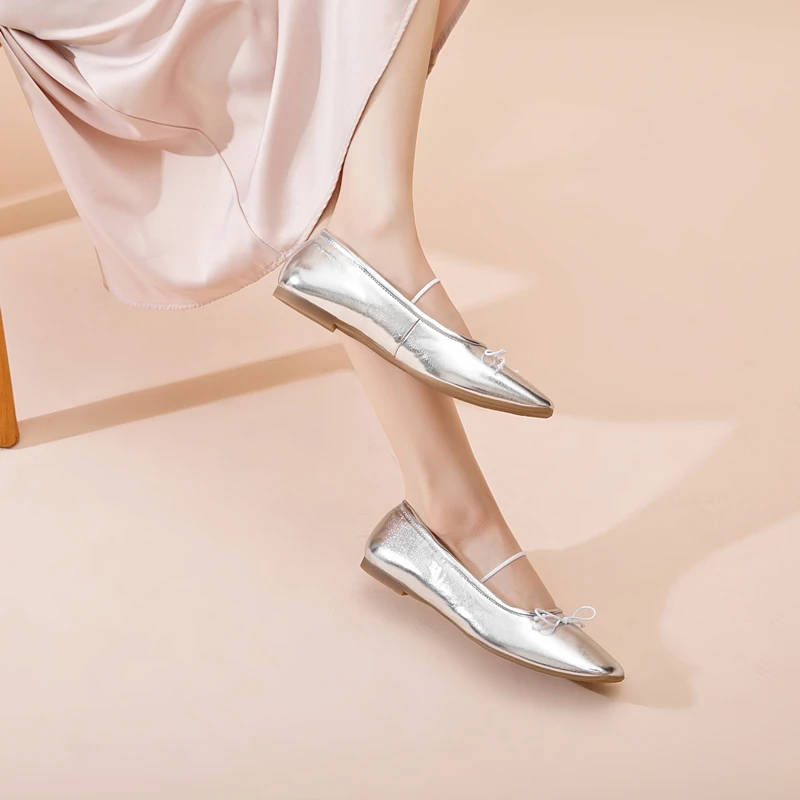 DIMANYU Women Female Mary Jane Shoes Summer 2023 New Ballet Lidies Flat Shoes Fashion Bow Women Shoes