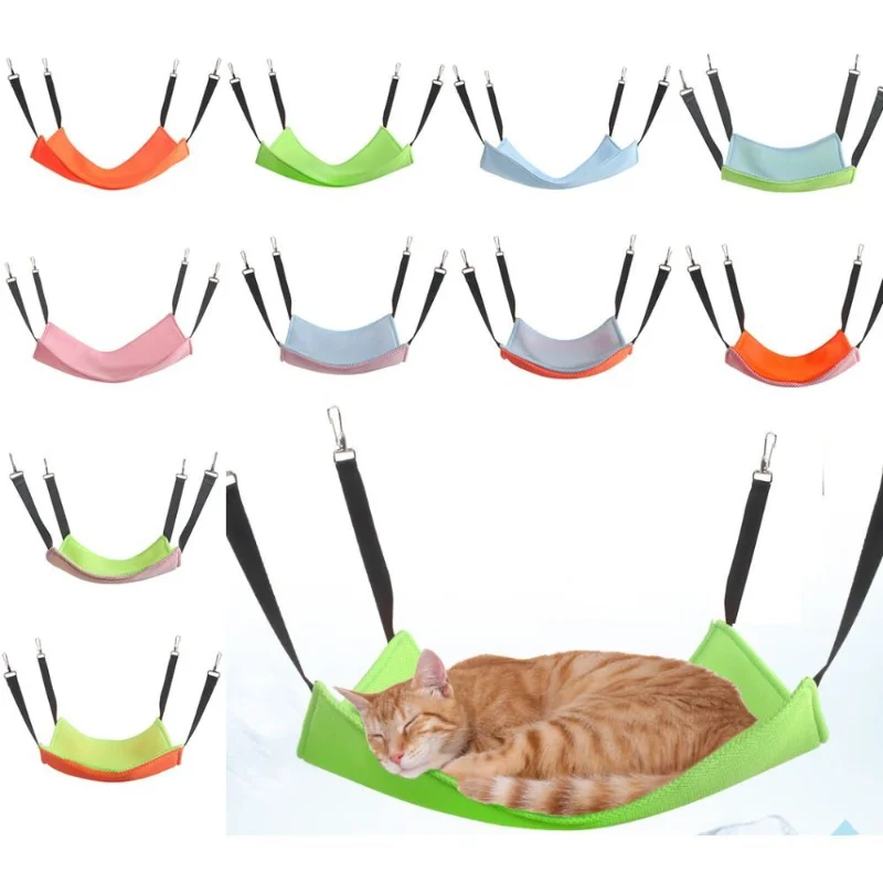 

Cat Hammock Bed Hanging Pet Cage Hammock Soft Cat House Cushion Mat Summer Cooling Pet Basket Tapestry Pet Accessories