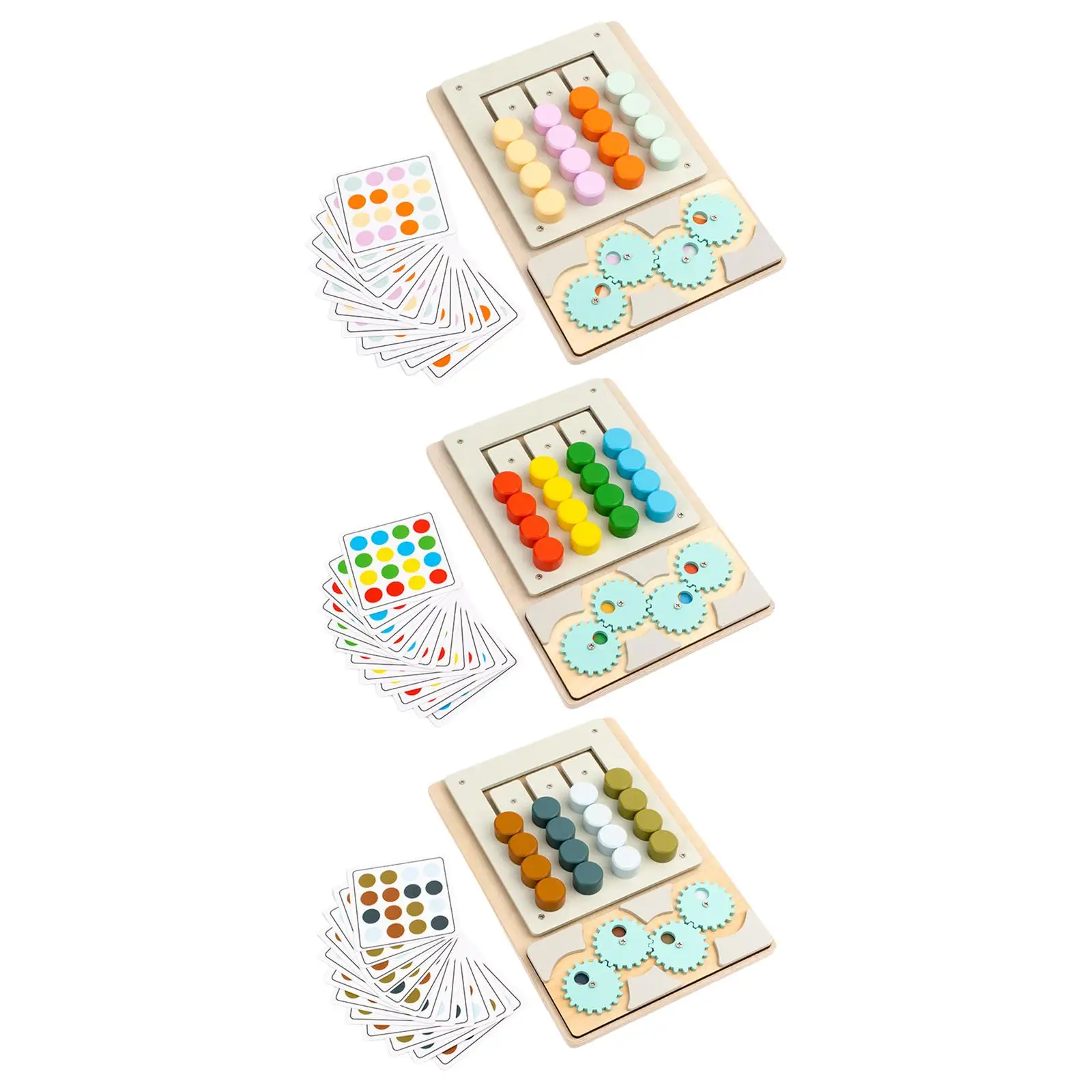 

Wooden Slide Puzzle Color Sorting Game Early Educational for Ages 3+ Gifts