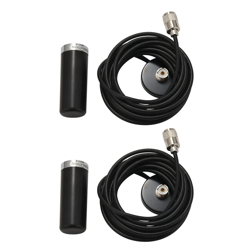 

2X Vhf Uhf 136-174Mhz 400-470Mhz Cb Radio Nmo Mount Pl-259 Male Connector Magnetic Base Antenna