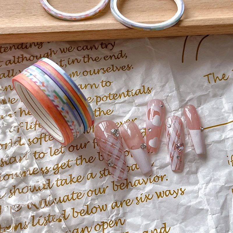 5 рулонов лента для нанесения полос ногтей 3 м