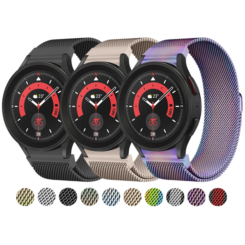 

Ремешок из нержавеющей стали для samsung galaxy watch 4 44 мм 40 мм 5 Pro, магнитный браслет для Samsung Galaxy Watch 4 Classic 46 мм 42 мм