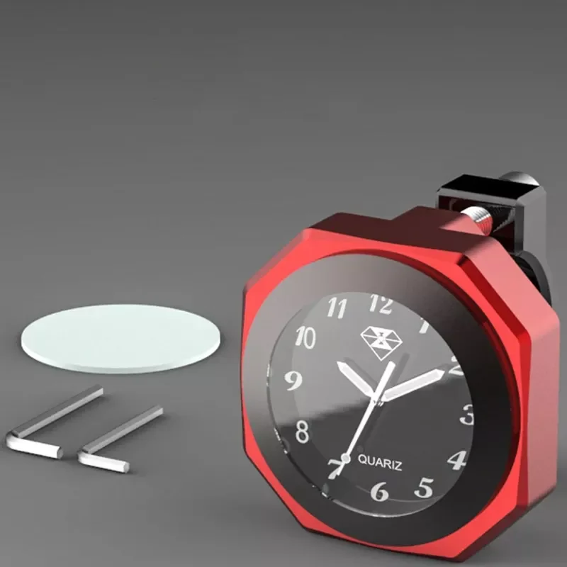 

Universal Aluminum Alloy 4Color 7/8inch 1inch Motorcycle Luminous Handlebar Mount Clock Watch Thermometer CNC Chrome Motorcycle