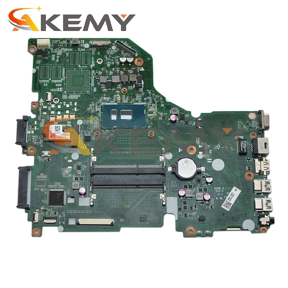 Материнская плата для ноутбука Acer Aspire ZRW E5-574 E5-574G F5-572 F5-572G V3-575 V3-575G DA0ZRWMB6G0 I7-6500U 100%