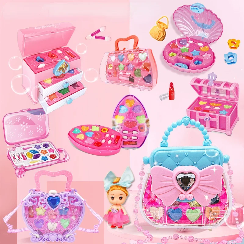 Pretend Play Fashion Kids Cosmetics Makeup Set Safe Washable Kids Princess Beauty For Girl Baby Toys